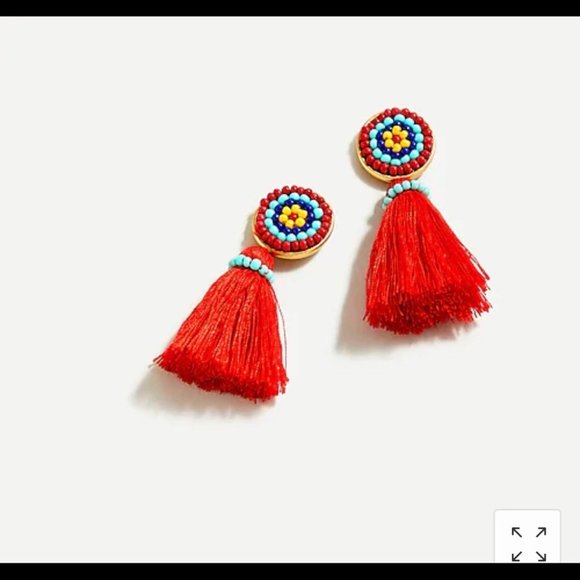 J. Crew Jewelry - J Crew New Beaded Tassel Stud Earrings
